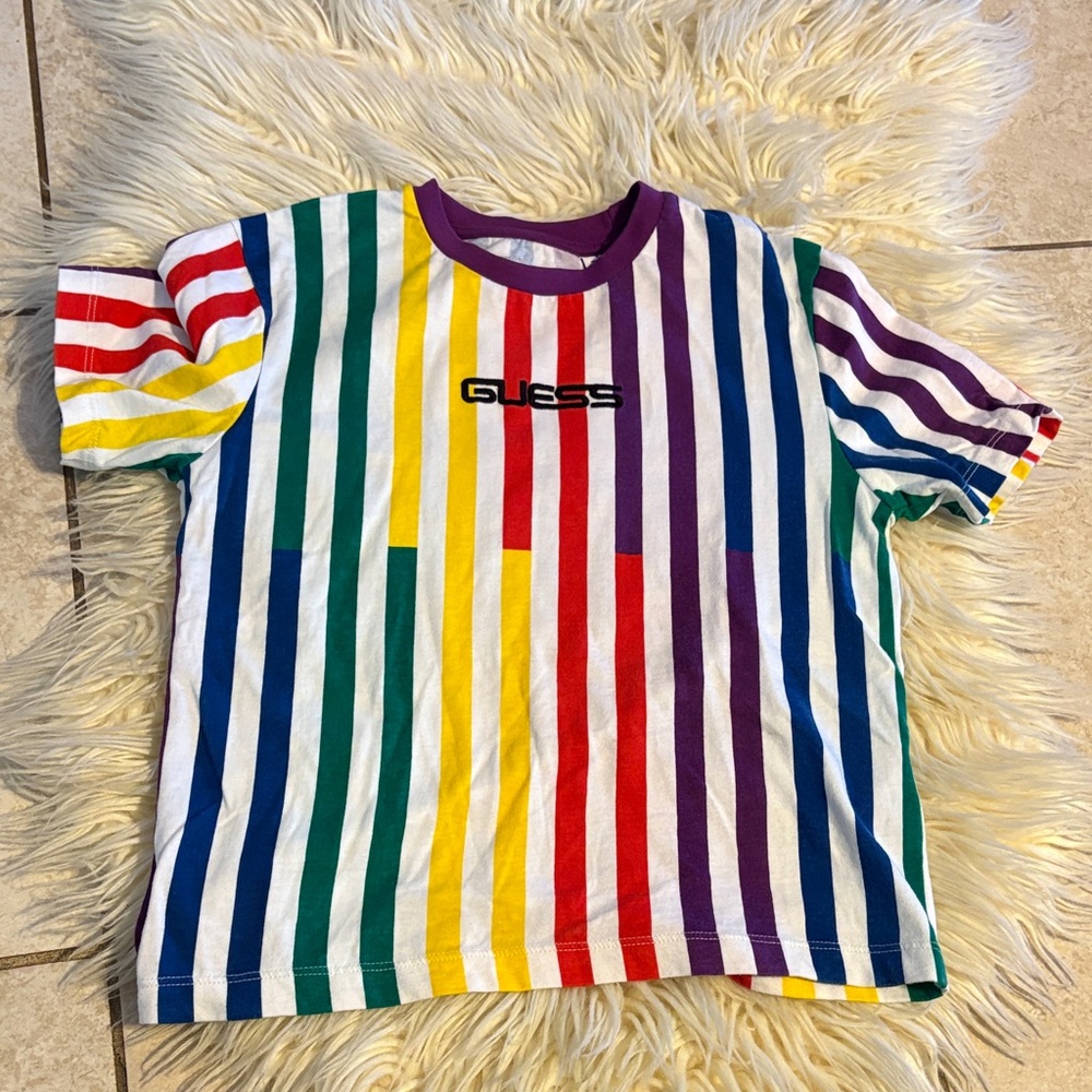 Guess x J.Balvin kids striped tee